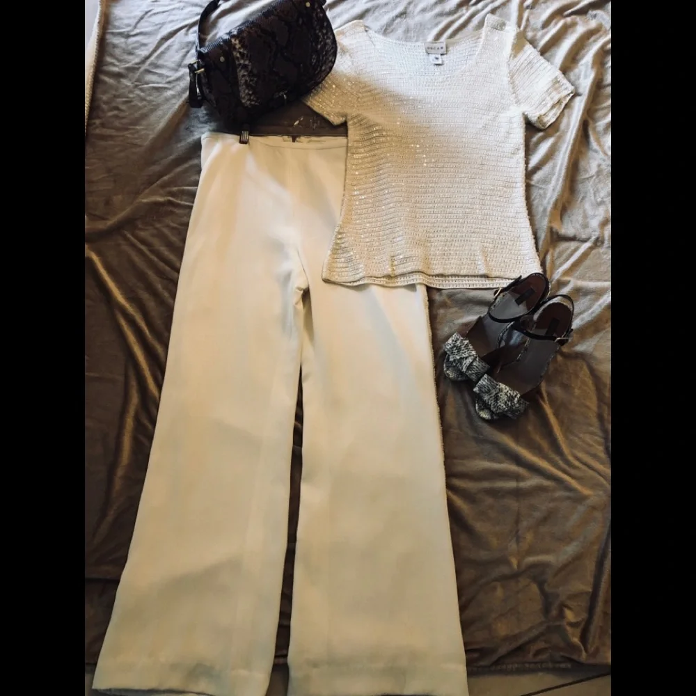 Oscar De La Renta white pants. Size 12. Used - Picture 2 of 6